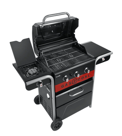 Char-Broil Gas2Coal 2.0 Hybrid BBQ: 3-Burner Grill for Versatile Gas or Charcoal Cooking