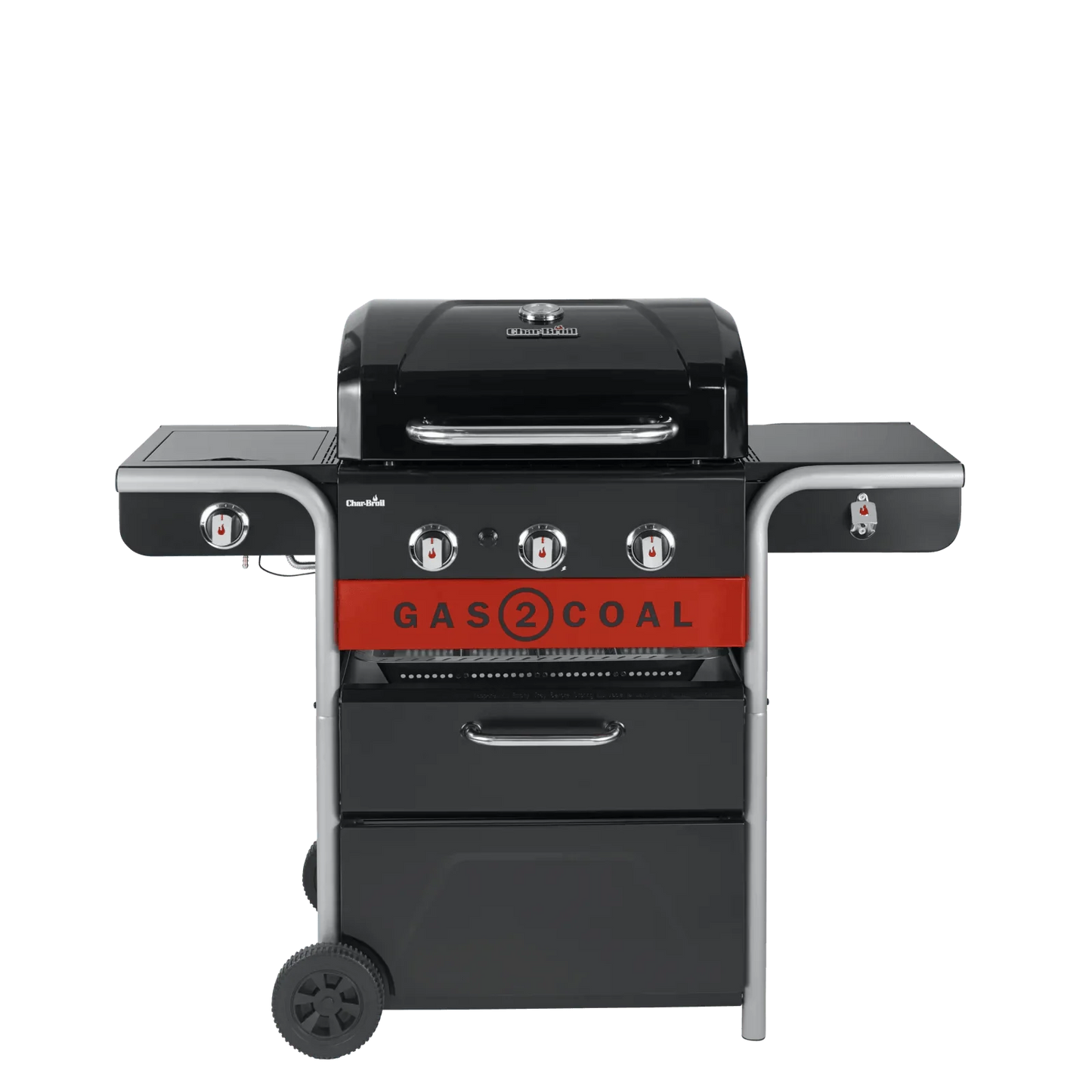 Char-Broil Gas2Coal 2.0 Hybrid BBQ: 3-Burner Grill for Versatile Gas or Charcoal Cooking