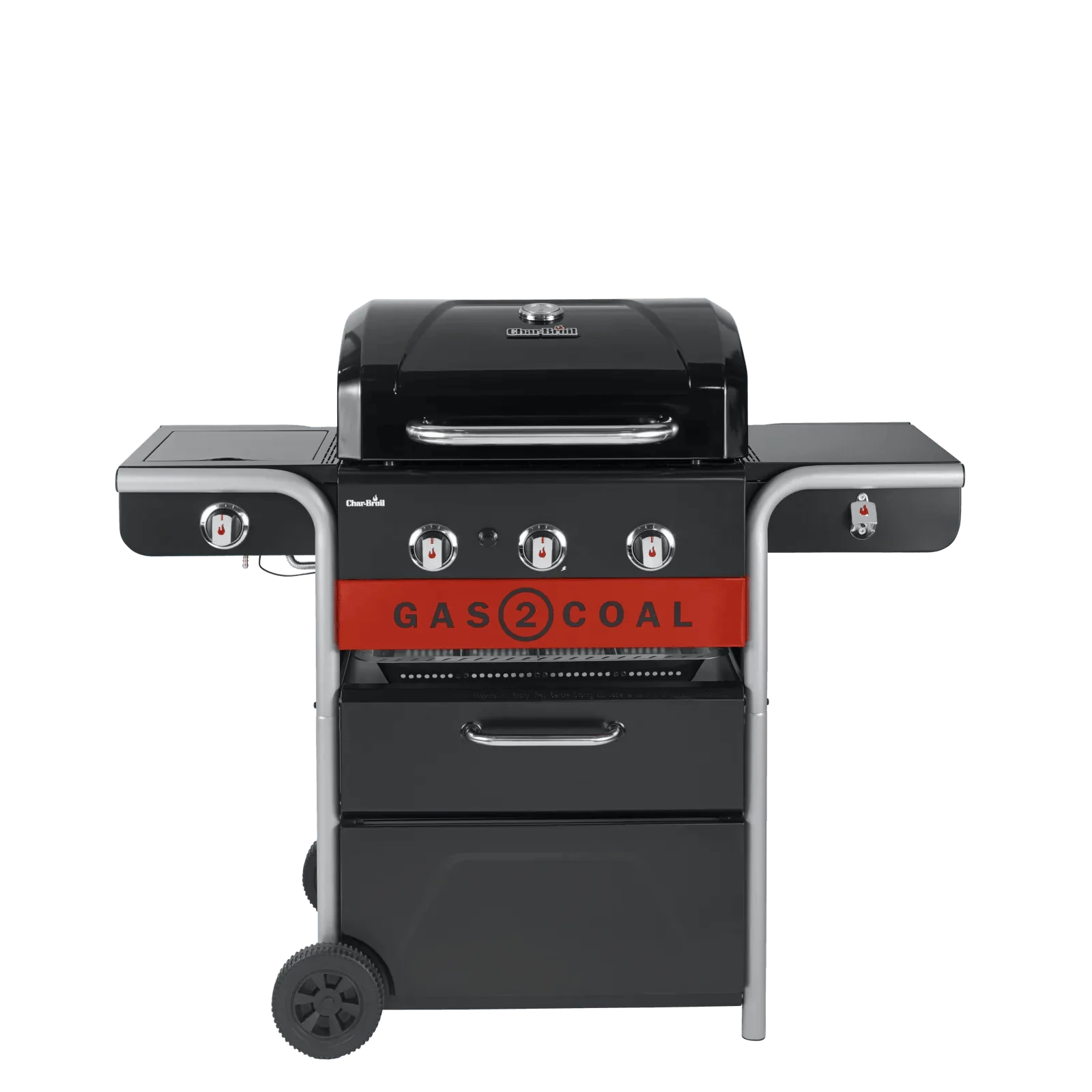 Char-Broil Gas2Coal 2.0 Hybrid BBQ: 3-Burner Grill for Versatile Gas or Charcoal Cooking