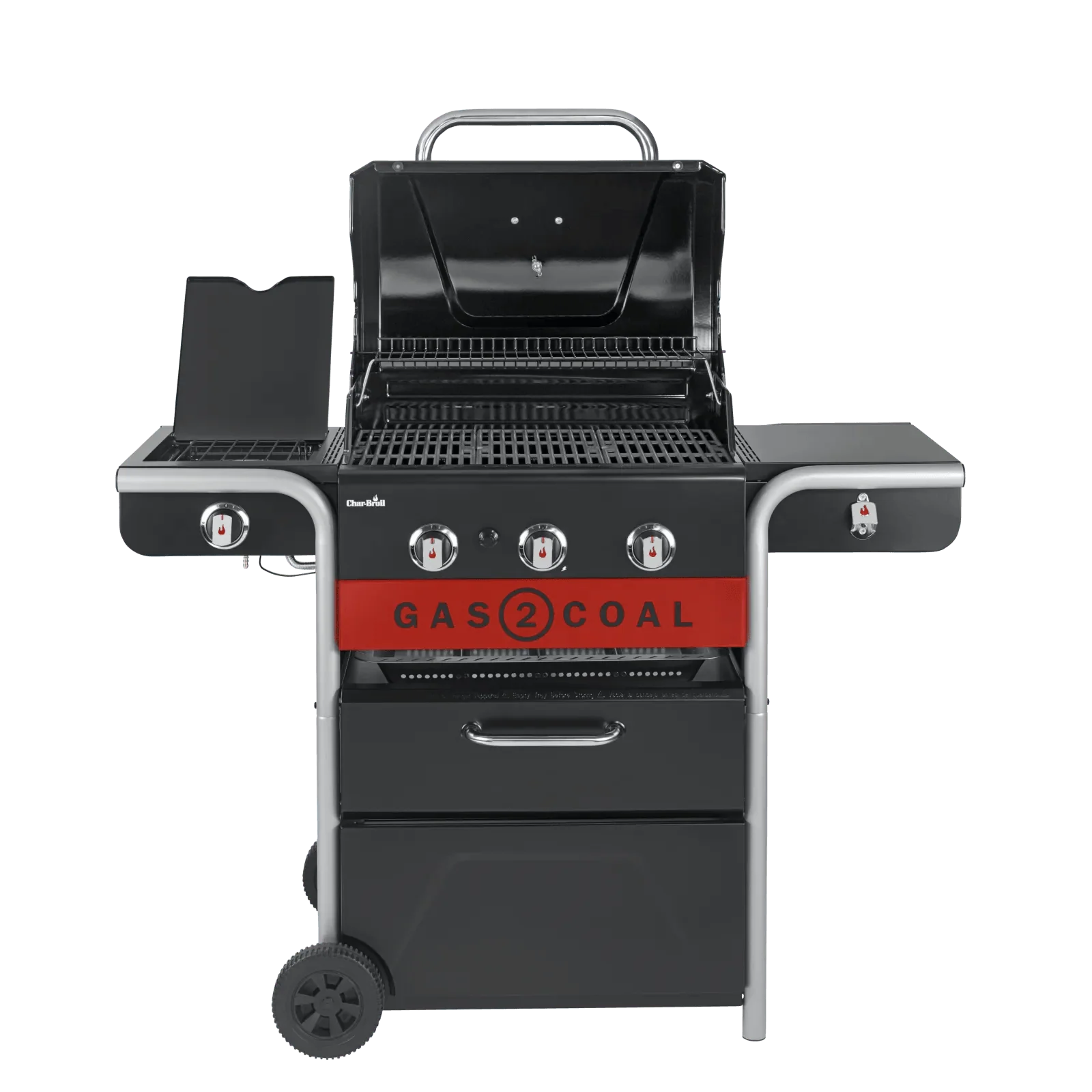 Char-Broil Gas2Coal 2.0 Hybrid BBQ: 3-Burner Grill for Versatile Gas or Charcoal Cooking
