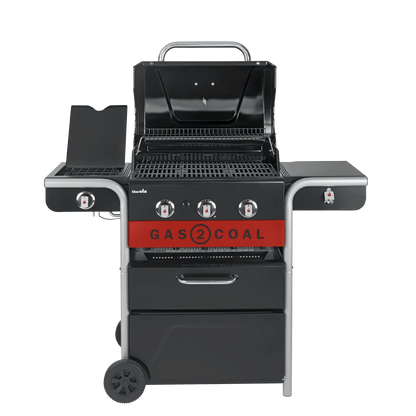 Char-Broil Gas2Coal 2.0 Hybrid BBQ: 3-Burner Grill for Versatile Gas or Charcoal Cooking