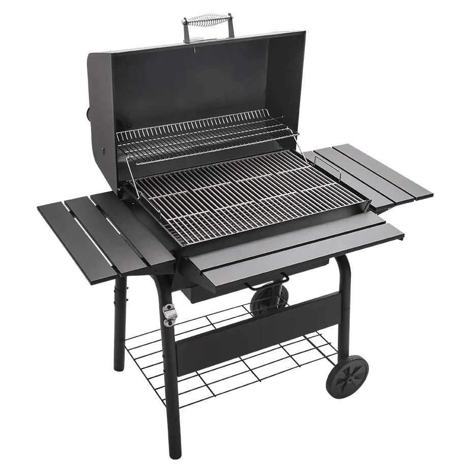 Char-Broil Fusion L Charcoal BBQ Grill - Adjustable Grate, Ash Tray, Warming Rack