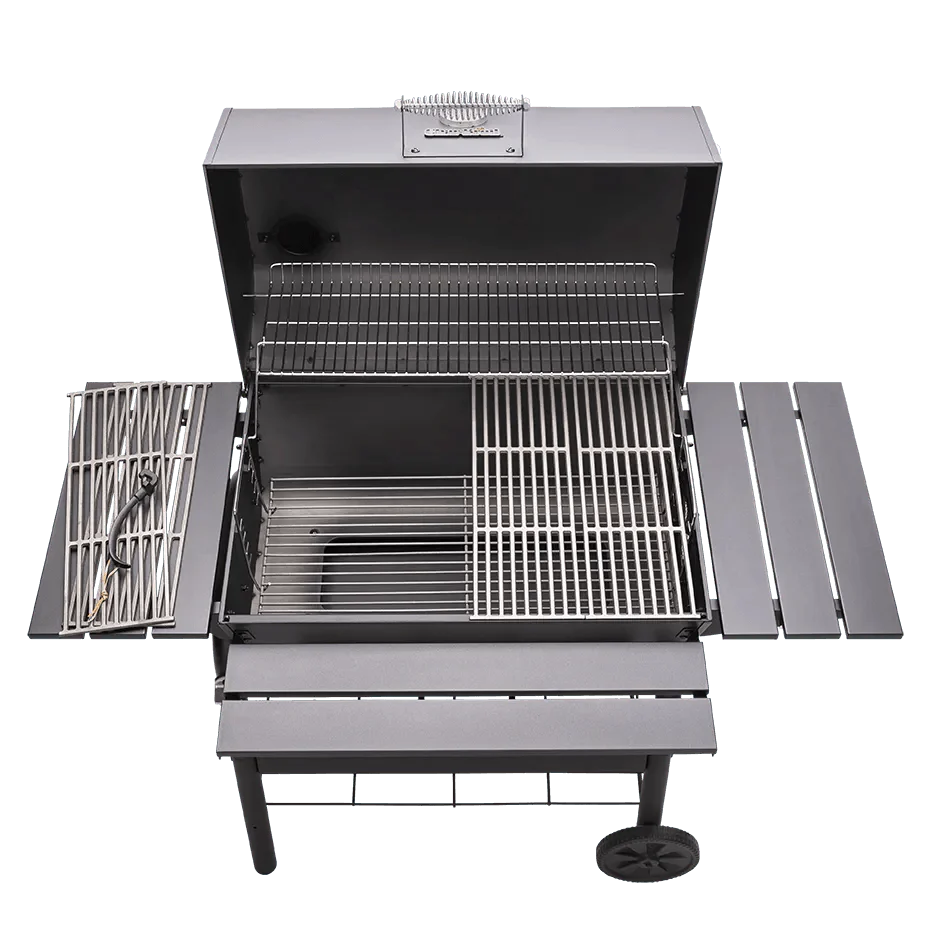 Char-Broil Fusion L Charcoal BBQ Grill - Adjustable Grate, Ash Tray, Warming Rack