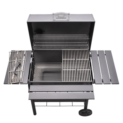 Char-Broil Fusion L Charcoal BBQ Grill - Adjustable Grate, Ash Tray, Warming Rack