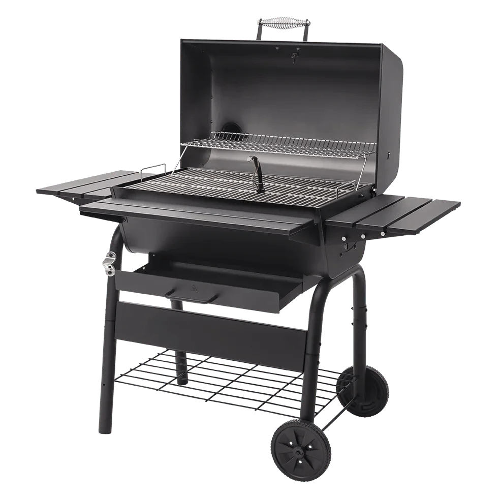 Char-Broil Fusion L Charcoal BBQ Grill - Adjustable Grate, Ash Tray, Warming Rack