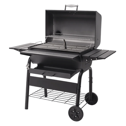 Char-Broil Fusion L Charcoal BBQ Grill - Adjustable Grate, Ash Tray, Warming Rack