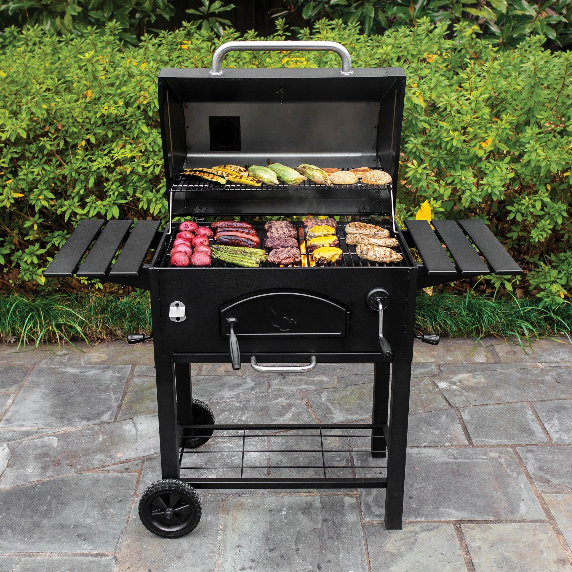 Char-Griller 30" Traditional Heavy-Duty Steel Charcoal BBQ Grill with 790 sq in Cooking Space - E2197