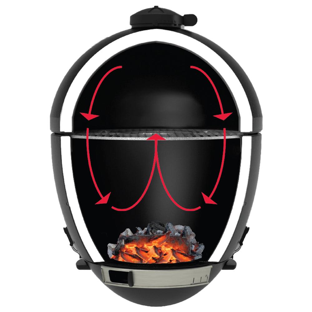 Char-Griller Black Akorn Junior Kamado Portable Charcoal BBQ Grill - Perfect for Patios and Picnics