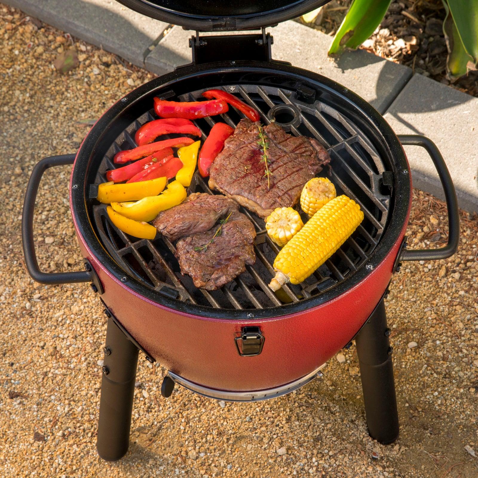 Char-Griller Black Akorn Junior Kamado Portable Charcoal BBQ Grill - Perfect for Patios and Picnics