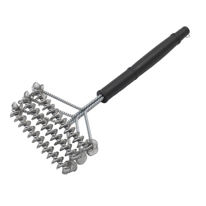 Char-Griller Ultimate Bristle-Free BBQ Grill Cleaning Brush - Stainless Steel, 3-Head Design