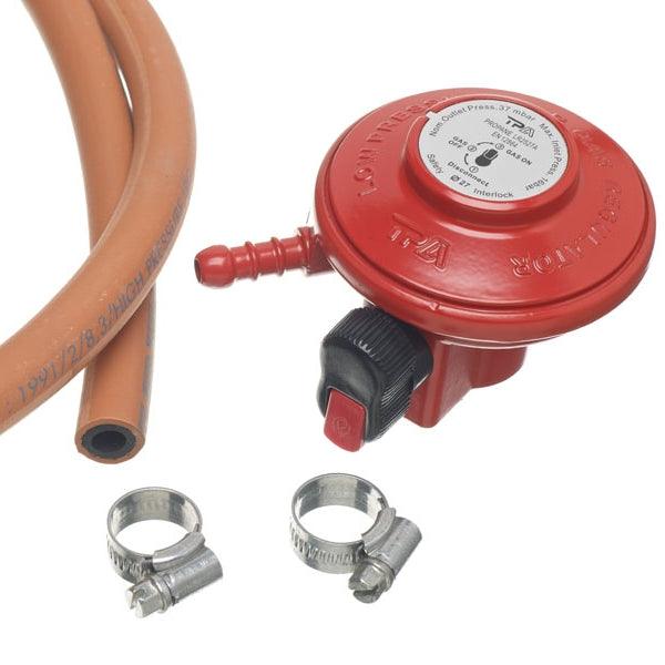 1m Clip-On Gas Regulator Hose with Clips for Calor & FloGas Patio Heaters and BBQs