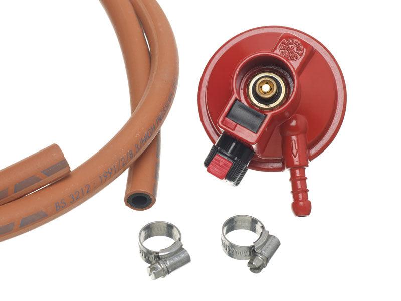 1m Clip-On Gas Regulator Hose with Clips for Calor & FloGas Patio Heaters and BBQs