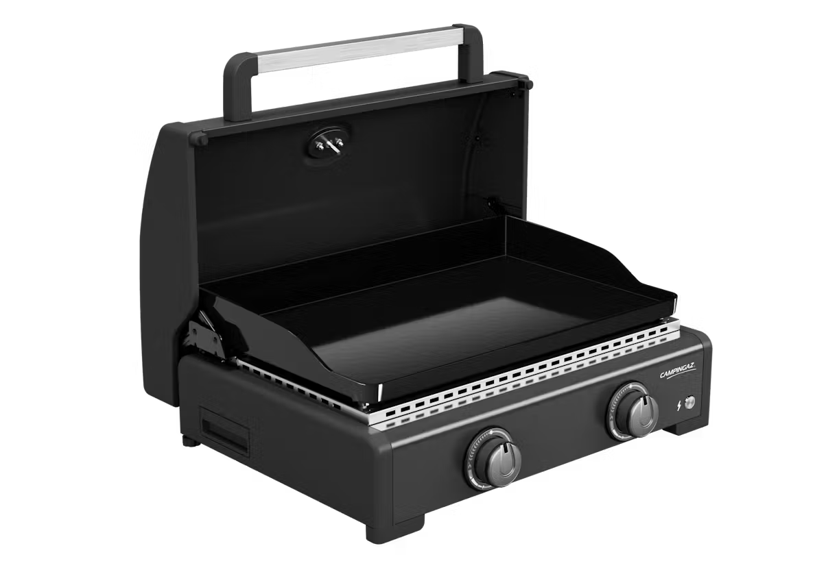 Campingaz Onyx 2 Burner Gas Plancha Griddle with Lid - Powerful & Even Heat Distribution