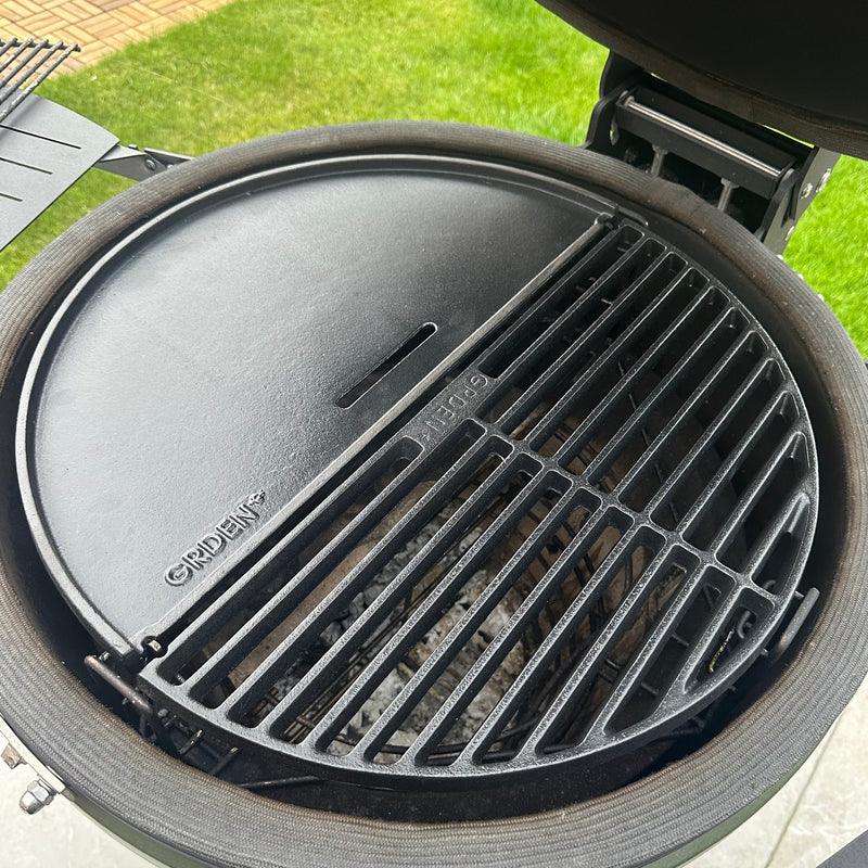 13.5" Cast Iron Searing Grate - Perfect for Junior & Compact Kamado Grills - Achieve Professional Sear Marks
