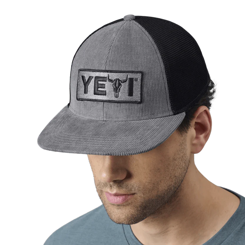Yeti Steer Flat Brim Corduroy Cowboy Hat - Grey